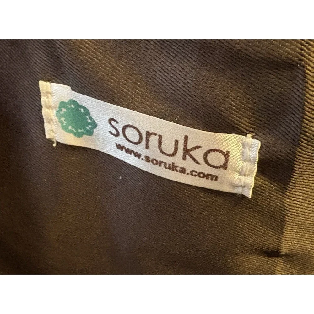 Soruka Recycled Leather Wendy Tote Bag Handmade Color Block Pouch Extra Strap